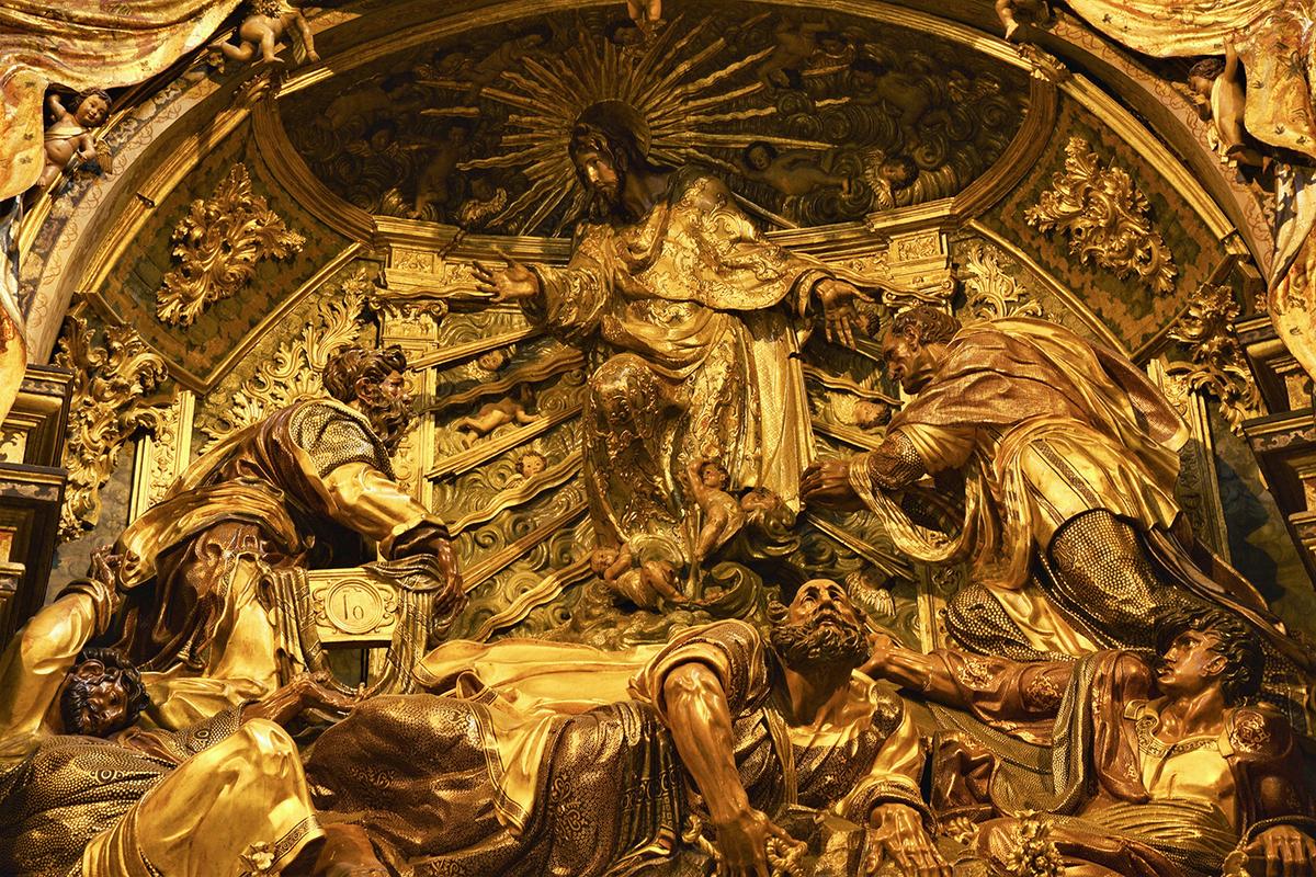Detail of "The Transfiguration of Christ," from the main altarpiece, circa 1560, by Alonso Berruguete. The Sacra Capilla del Salvador (Holy Chapel of El Salvador), Úbeda, Spain. (Peter Heidelberg/Shutterstock)