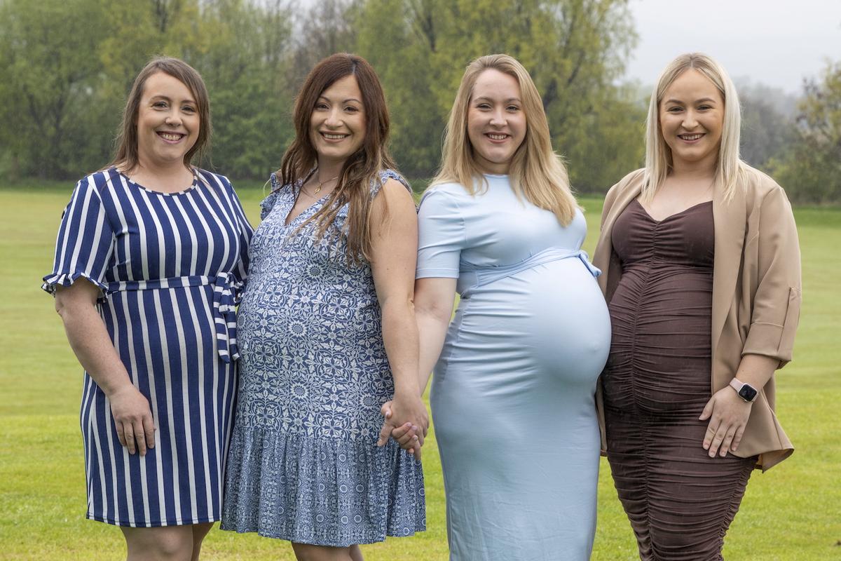 (L-R) Sisters Kerry-Anne Thomson (41), Jay Goodwillie (35), Kayleigh Stewart (29), and Amy Goodwillie (24). (SWNS)