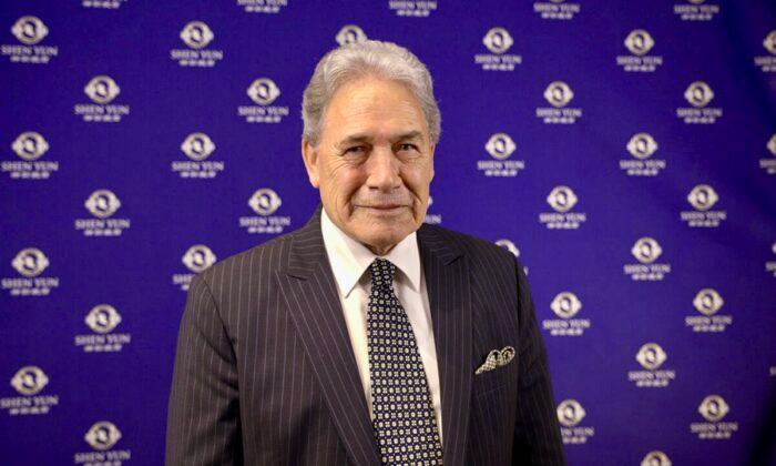 Winston Peters, Leader of NZ First, at the Kiri Te Kanawa Theatre, in Auckland, on April 20, 2023. (NTD)