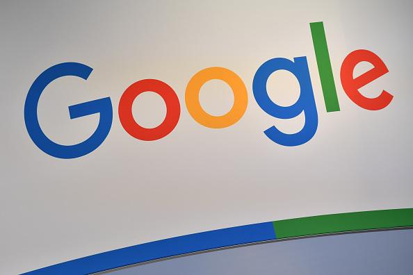 The logo of Google at the 2023 Hannover Messe industrial trade fair on April 17, 2023 in Hanover, Germany. (Alexander Koerner/Getty Images)