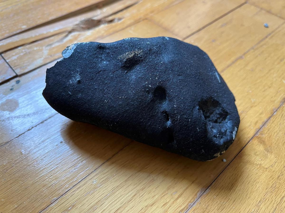 The meteor reportedly penetrated the roof of a Hopewell township inhabitant, impacting the hardwood floor inside the house. (Courtesy of Hopewell Township NJ Police).