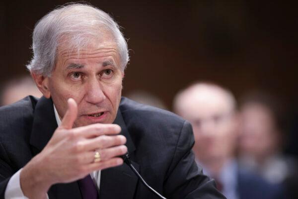 Federal Deposit Insurance Corporation Chairman Martin J. Gruenberg testifies before the Senate Banking, Housing, and Urban Affairs Committee in Washington, on March 28, 2023. (Win McNamee/Getty Images)