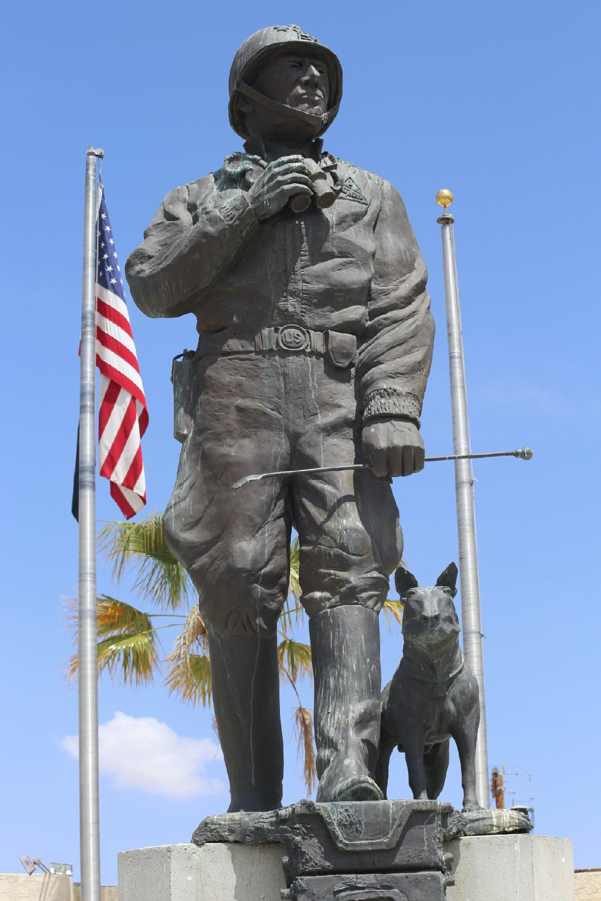 A statue of Gen. George Patton stands at the General Patton Memorial Museum in Chiriaco Summit, California. (Alan Moulton/Dreamstime.com)