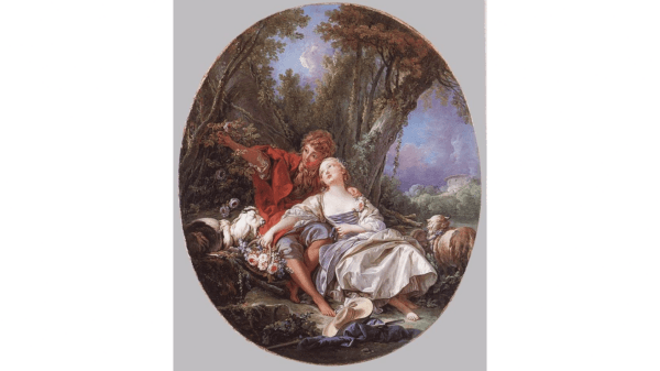 Mozart's opera "Bastien and Bastienne" is a pastoral, an idealized depiction of the shepherd’s way of life. The opera is short, light, and delightful, with a happy ending. "Shepherd and Shepherdess Reposing," 1761, by François Boucher. (Public Domain)