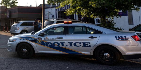 A Louisville Metro Police cruiser in Louisville, Ky., on Sept. 1, 2021. (Jon Cherry/Getty Images)