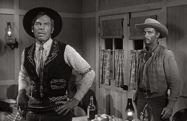 Liberty Valance (Lee Marvin, L) and Reese (Lee Van Cleef) are very bad boys in “The Man Who Shot Liberty Valance” (Paramount Pictures)