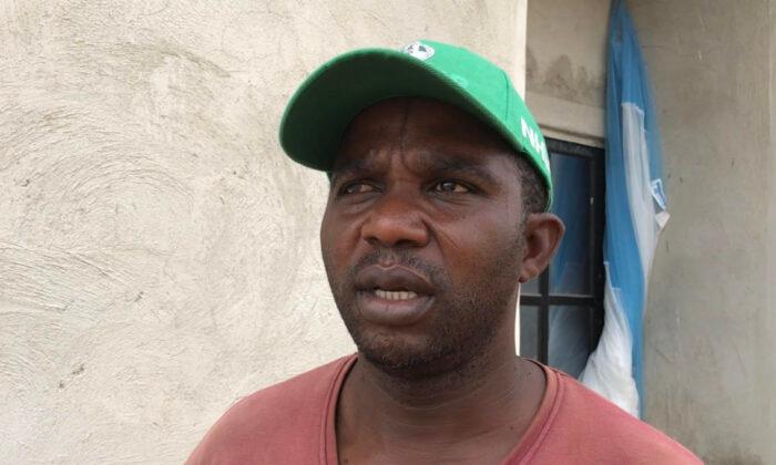 The mayor of Tattara village, Augustine Silas Gyar, is currently a refugee near Abuja, Nigeria. (Masara Kim/The Epoch Times)