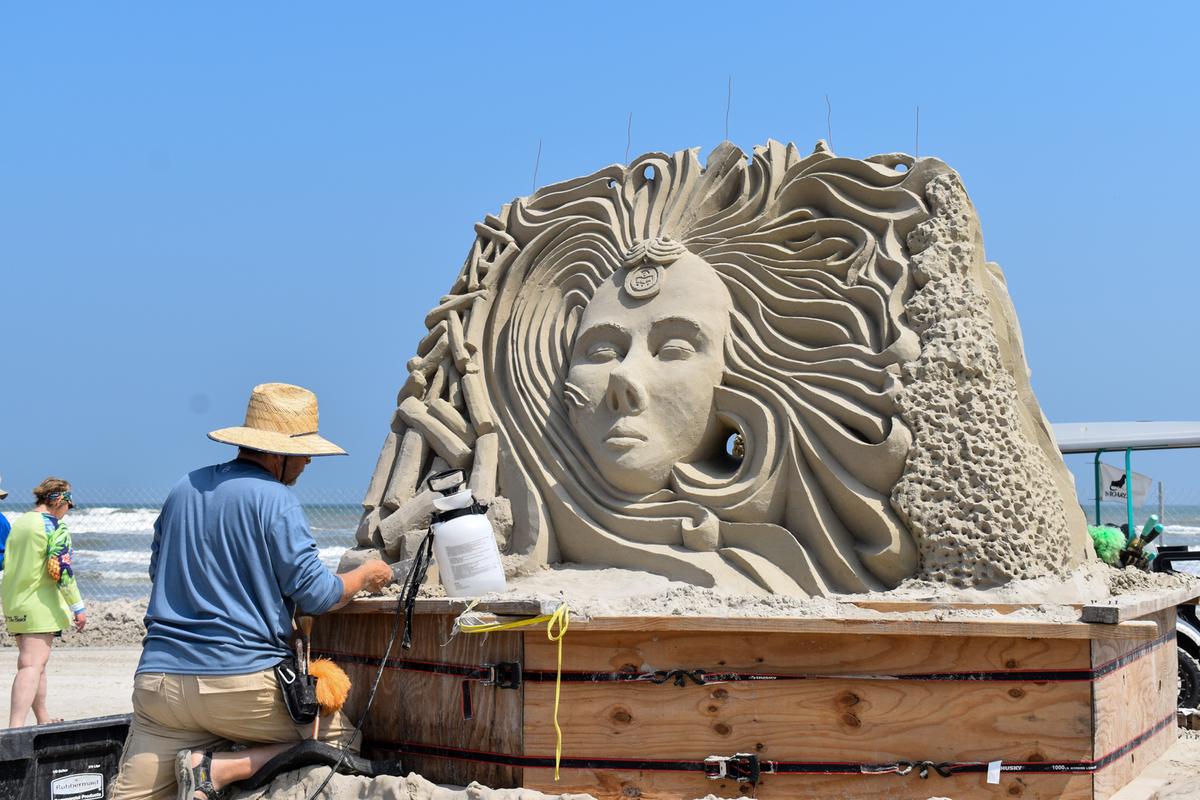 Sand sculpture by Jon and Heather Woodworth at Texas SandFest 2023 in Port Aransas, Texas (Courtesy of Port Aransas Tourism Bureau/TNS)