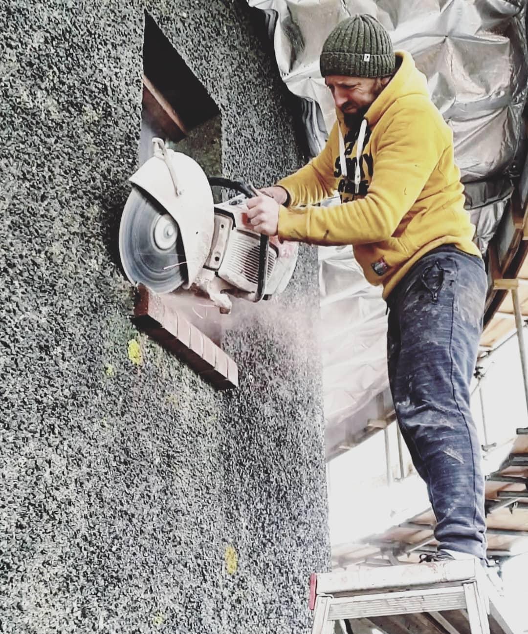 Rob Hunt working on the construction. (Courtesy of <a href="https://www.instagram.com/water_tower_conversion/">Rob Hunt</a>)