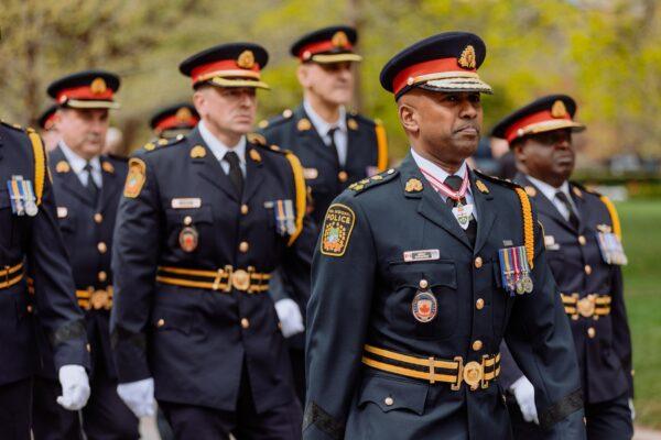 Police attend the Ontario Police Memorial Foundation's annual memorial on May 7, 2023. (Brent Smyth)