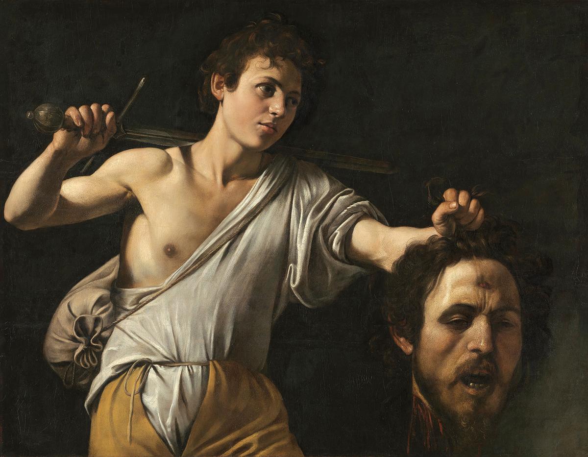 "David With the Head of Goliath," circa 1600 and 1601, by Caravaggio. Oil on poplar wood; 35.9 inches by 45.7 inches. Museum of Art History, Vienna. (Public Domain)