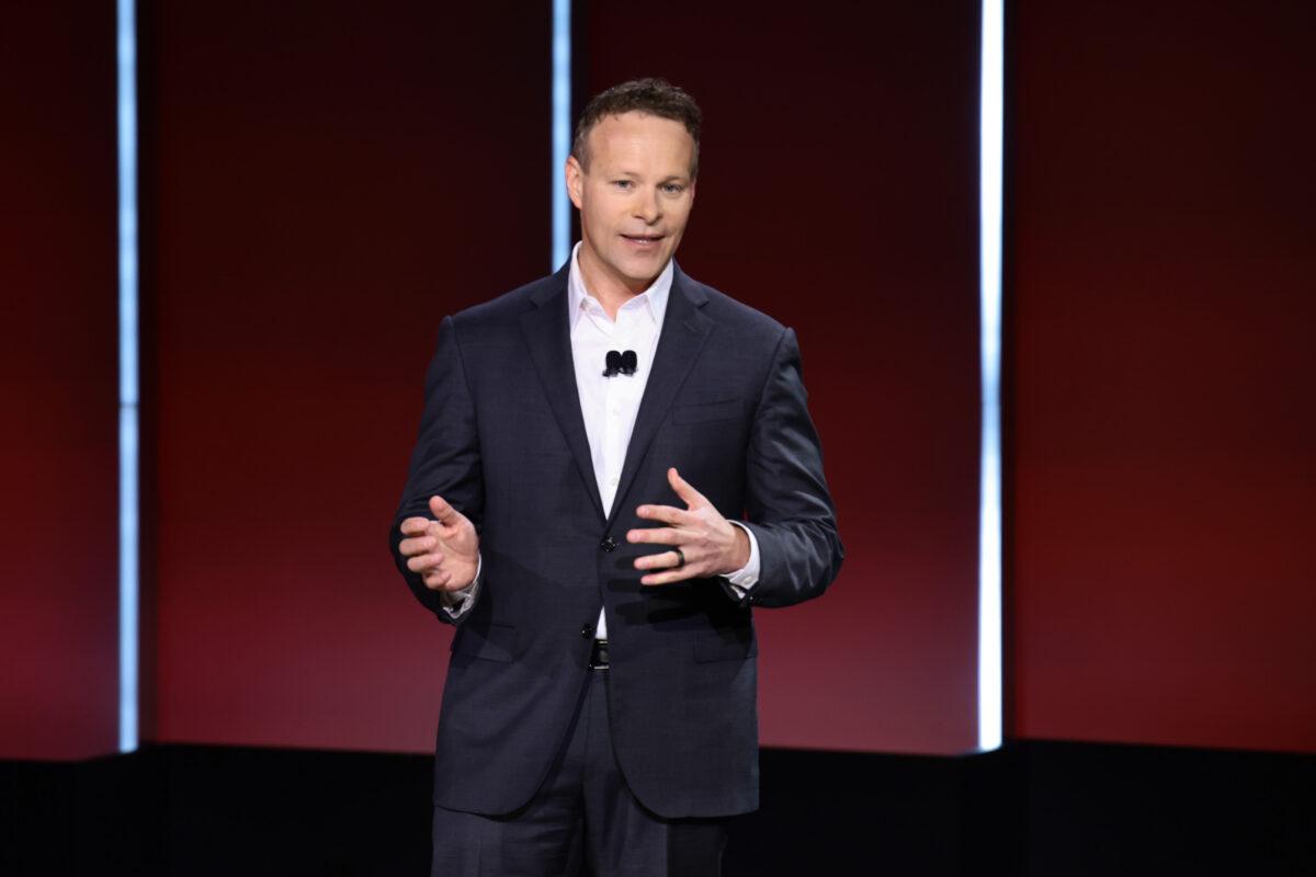 Chris Licht, chairman and CEO of CNN Worldwide, speaks onstage during Warner Bros. Discovery Upfront 2023 at The Theater at Madison Square Garden in New York City on May 17, 2023. (Dimitrios Kambouris/Getty Images)