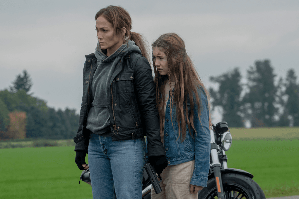The Mother (Jennifer Lopez) and her daughter Zoe (Lucy Paez), in "The Mother." (Doane Gregory/Netflix)