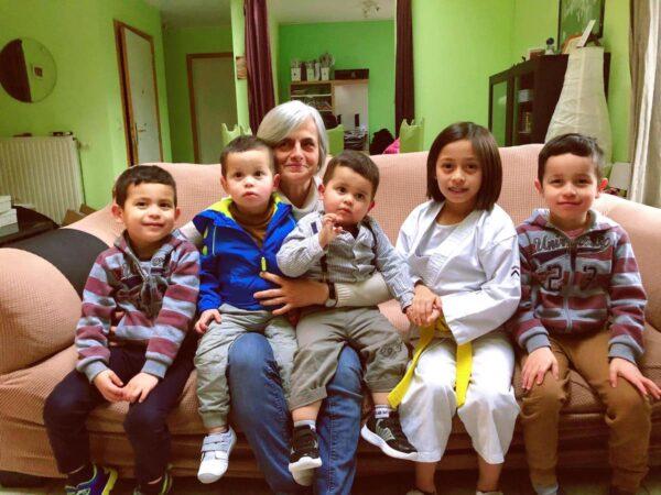 Hebe is thankful that Grandma, Michael's mom, has taken good care of the five children since she arrived in Belgium. (Courtesy of the Hebe)