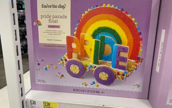 Target's new Pride line includes a Pride Parade Flot gingerbread kit along with LGBT gingerbread house kits. (Alice Giordano/The Epoch Times)
