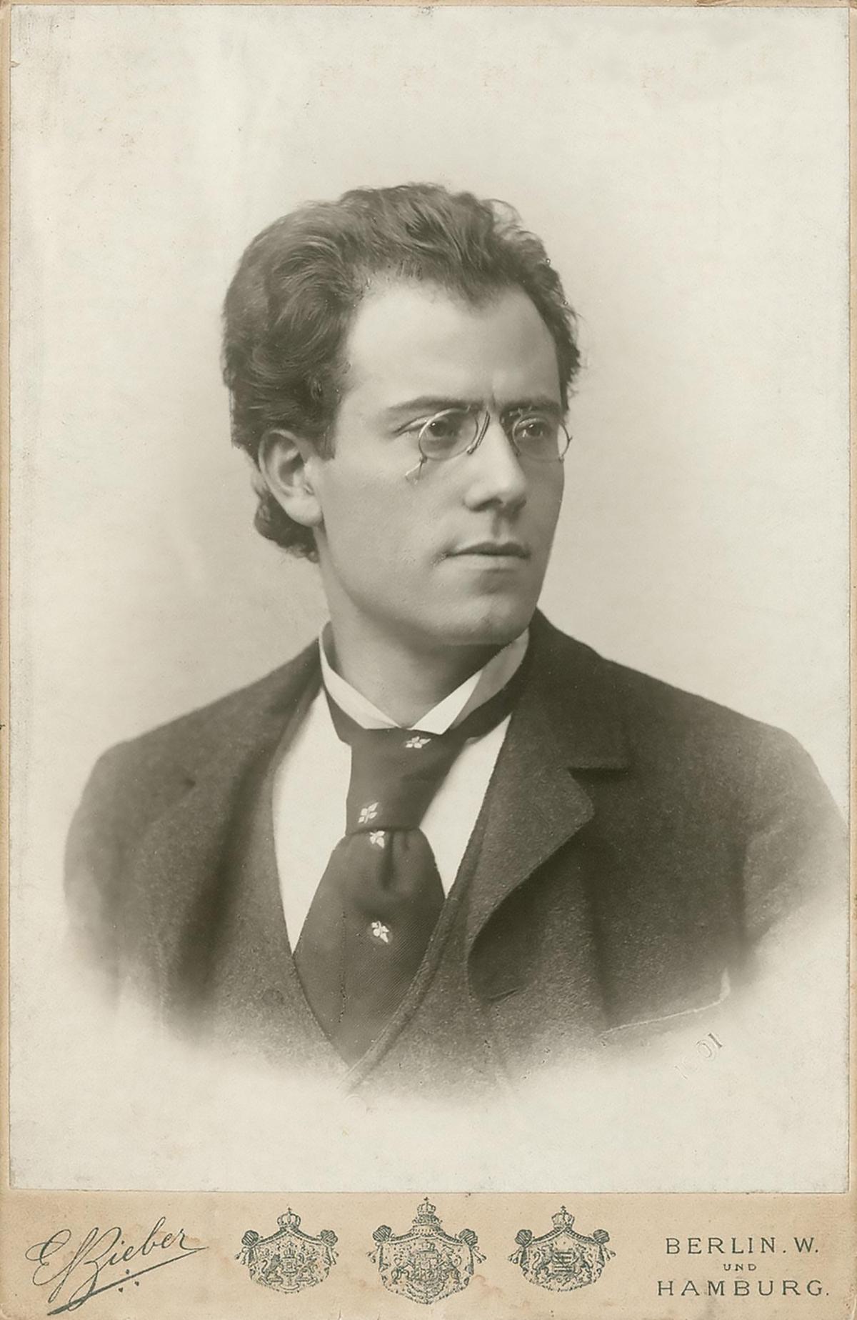 Cabinet photograph of Gustav Mahler, 1893, by Leonhard Berlin-Bieber. (Public Domain)