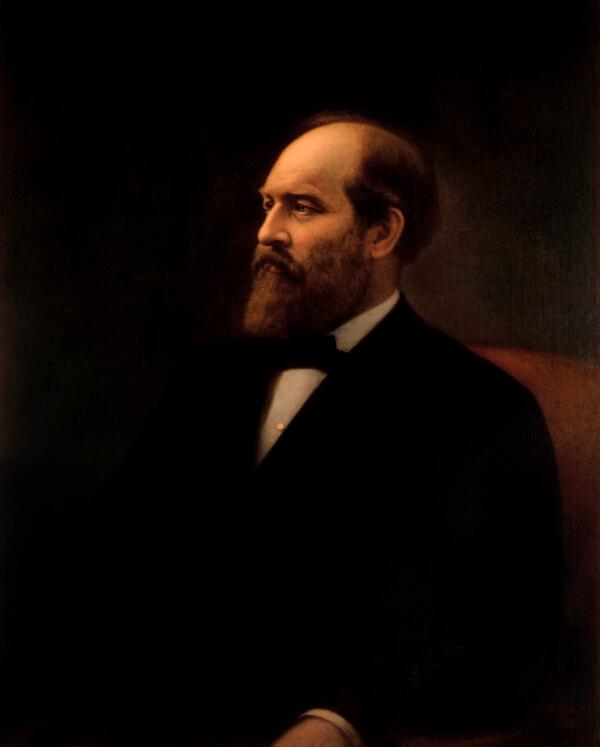 Official White House portrait of James Garfield, 1881. (Public Domain)