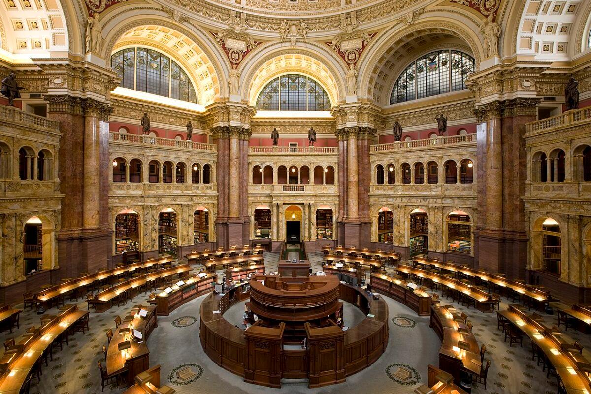 The Main Reading Room of the Library of Congress. (Public Domain)