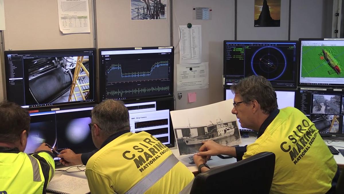 CSIRO researchers explore MV Blythe Star from aboard RV Investigator. (Courtesy of <a href="https://www.csiro.au/">CSIRO</a>)