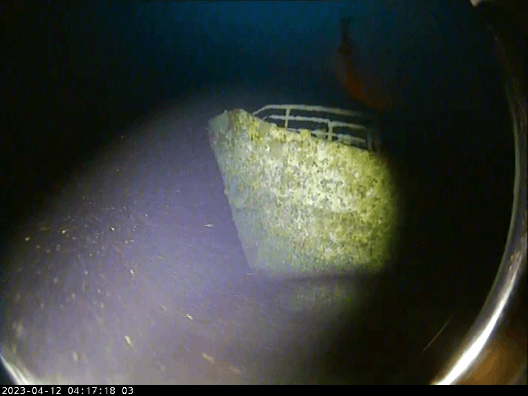 Video footage shows the bow of the sunken MV Blythe Star, nearly 50 years after she sank. (Courtesy of <a href="https://www.csiro.au/">CSIRO</a>)