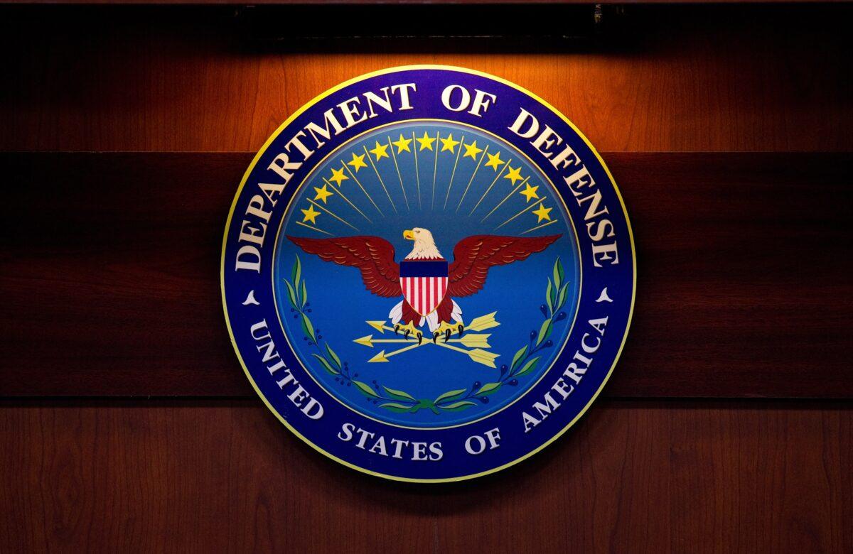 A plaque of the Department of Defense seal is seen at the Pentagon in Washington, D.C., on Jan. 26, 2012. (Mandel Ngan/AFP via Getty Images)