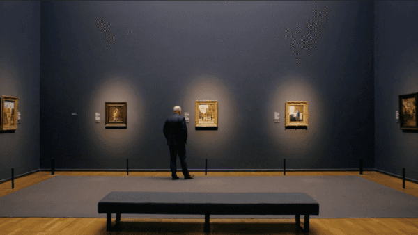 Dr. Gregor J.M. Weber, the art director at the Rijksmuseum, reviews the paintings in the Vermeer exhibition, in the documentary "Close to Vermeer." (Courtesy of Kino Lorber)