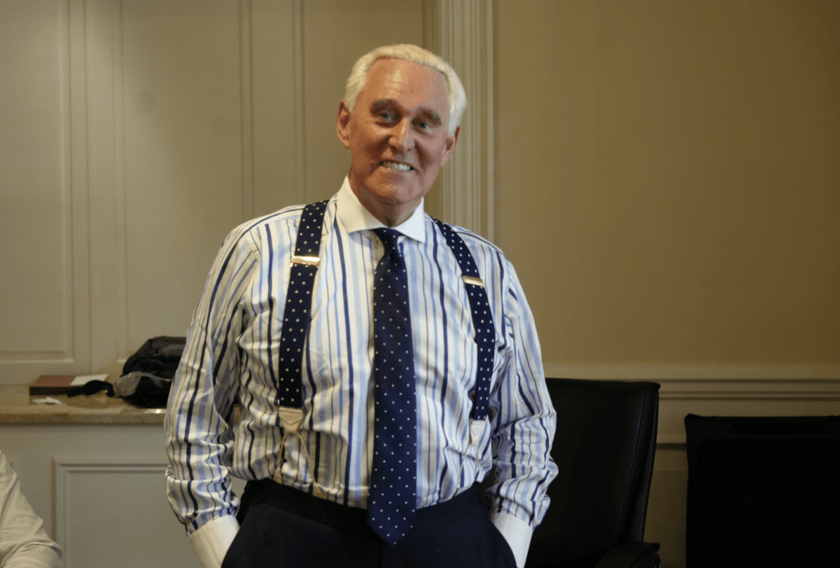 Roger Stone at the Trump Doral in Miami, Florida, on May 13, 2022 (Enrico Trigoso/The Epoch Times)