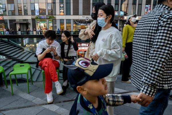 A retail shopping area in Beijing on April 18, 2023. (Kevin Frayer/Getty Images)
