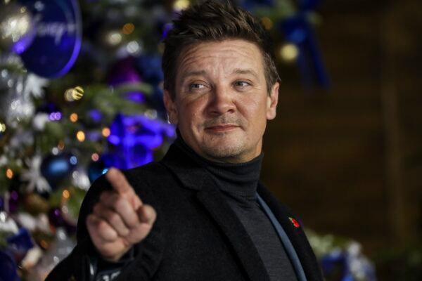 Jeremy Renner poses for photographers upon arrival at the UK Fan Screening of the film "Hawkeye," in London on Nov. 11, 2021. (Vianney Le Caer/Invision/AP)