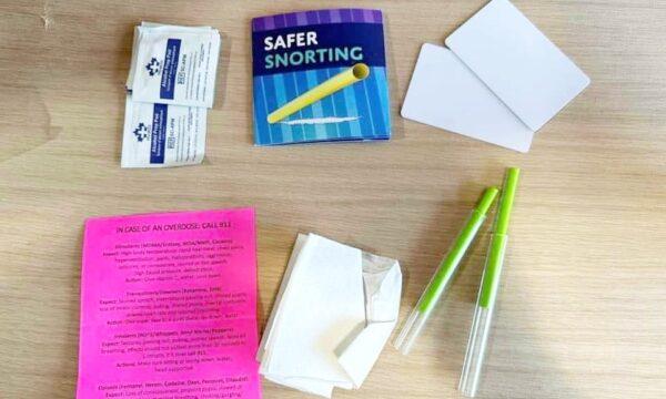 Kits left for students at a high school in Cowichan Valley, B.C., contain tools for snorting cocaine and other hard drugs. (Courtesy of Aaron Gunn)