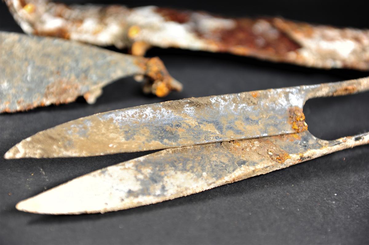 A pair of over 0ver 2,300-year-old scissors were found in a Celtic tomb during an excavation in the Sendling district of Munich, Germany. (Courtesy of <a href="https://www.blfd.bayern.de/">Bavarian State Office for the Preservation of Monuments</a>)