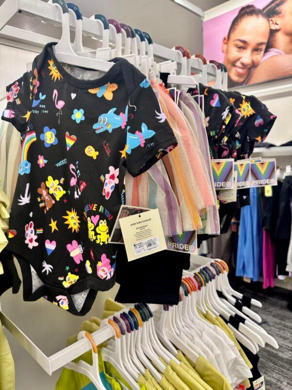 Target carries LGBT onesies and children's clothing at a store in a conservative county outside of Dallas, May 25, 2023. (Darlene McCormick Sanchez The Epoch Times)