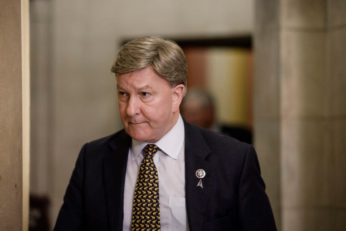 Rep. Mike Rogers (R-Ala.) leaves the office of U.S. Speaker of the House Kevin McCarthy (R-Calif.) in the U.S. Capitol in Washington on Feb. 27, 2023. (Anna Moneymaker/Getty Images)
