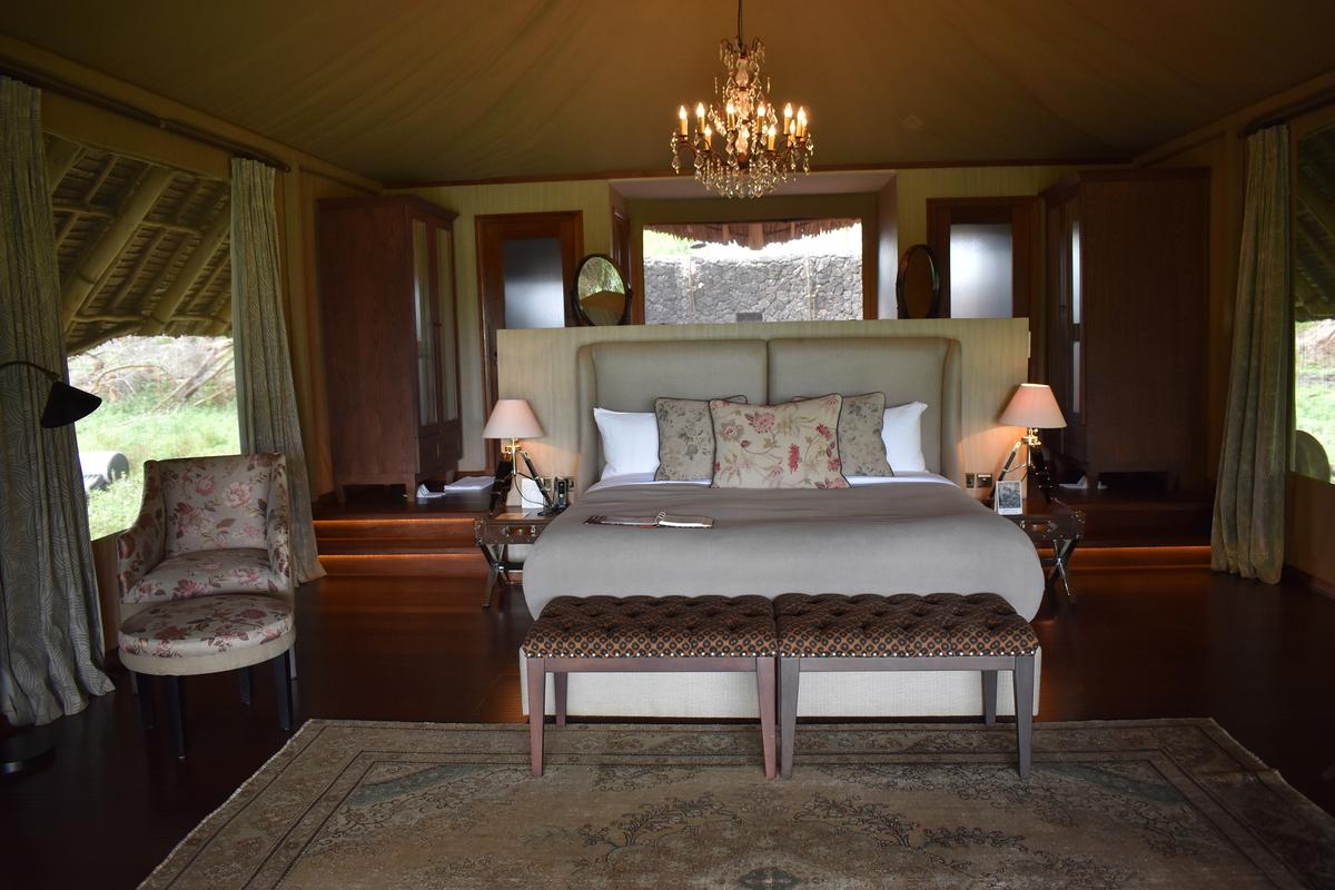 The tented suites of Finch Hattons Luxury Tented Camp in Kenya's Tsavo West National Park are plush and comfortable, making them perfect for a honeymoon, or a second one. (Mary Ann Anderson/TNS)