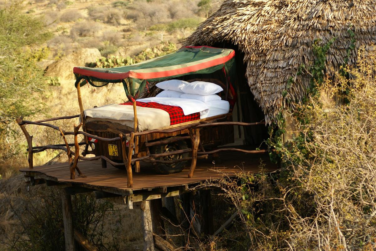 At Kenya's Loisaba Conservancy, honeymooners can choose between luxury tented camps or a romantic starbed, a bed that rolls out on to an open deck. (Loisaba Conservancy/TNS)