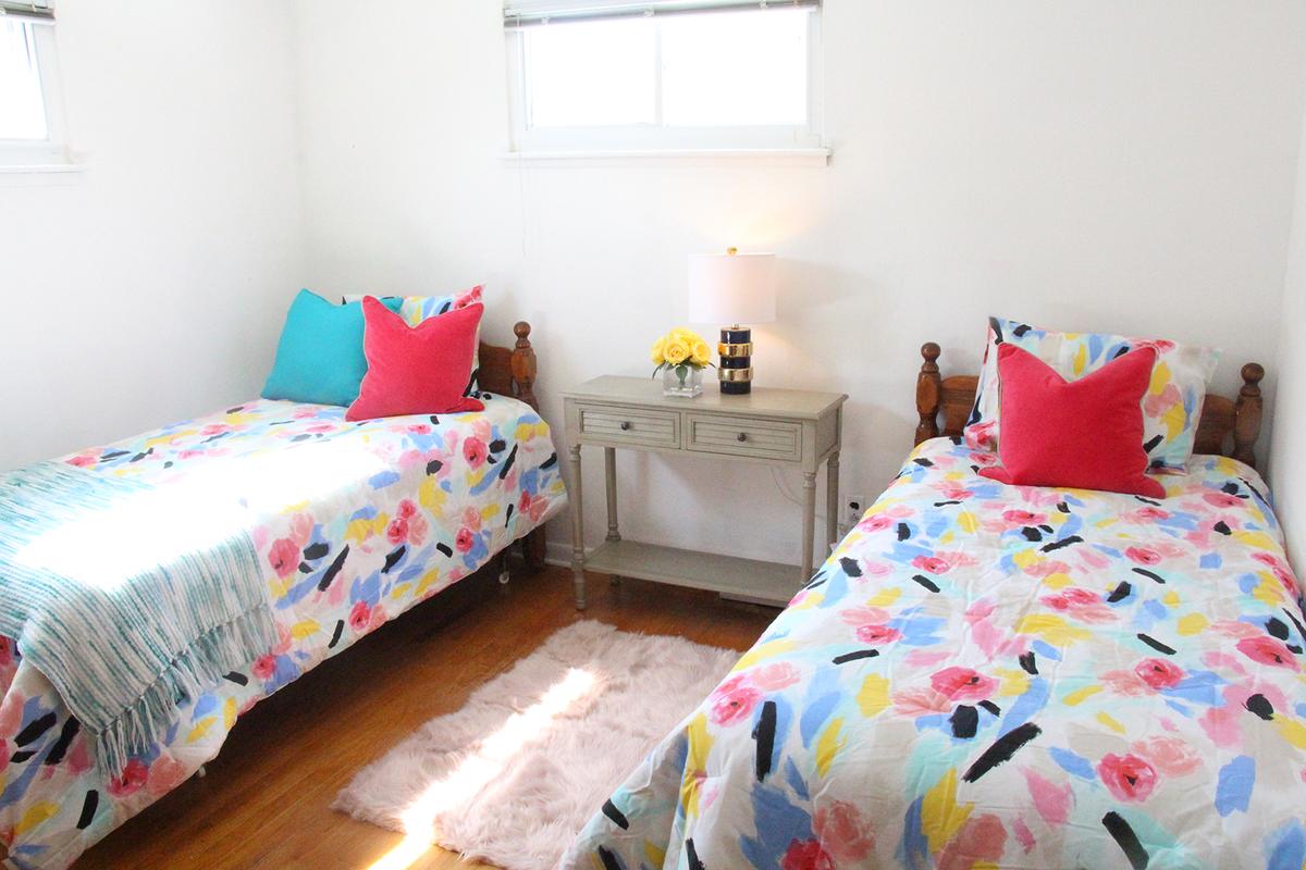 A children’s bedroom is invigorated by incorporating a new console and new bedding. (Handout/TNS)