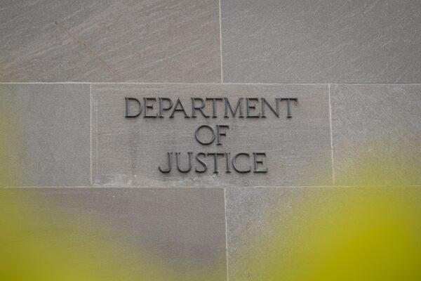 The U.S. Department of Justice building in Washington on March 28, 2023.(Madalina Vasiliu/The Epoch Times)