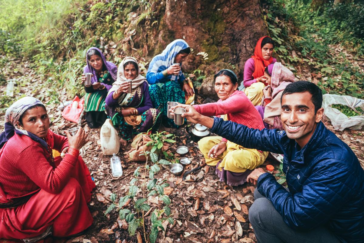 Himalayan tea-growers share their products with visitors. (Photo courtesy of Raj Vabel)