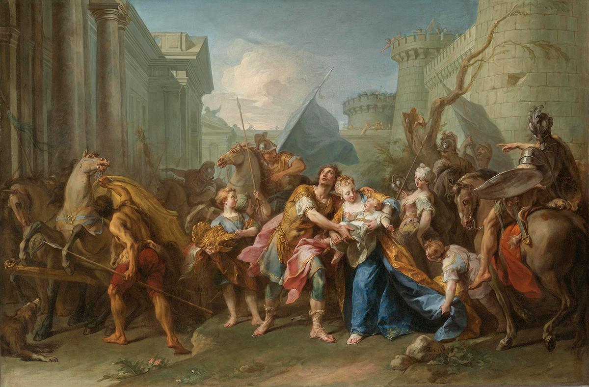 "Hector Taking Leave of Andromache," 1727, by Jean II Restout. Oil on canvas. (Public Domain)