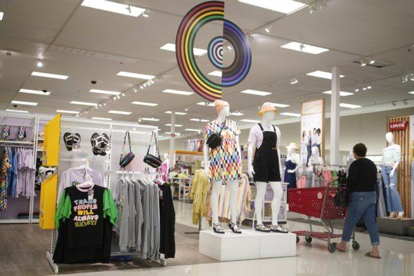 Pride month merchandise is displayed at the front of a Target store in Hackensack, N.J., on May 24, 2023. (AP Photo/Seth Wenig)