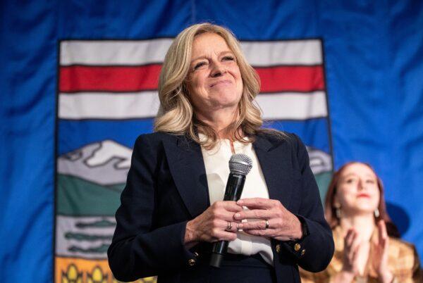 NDP Leader Rachel Notley gives her concession speech in Edmonton on May 29, 2023. (The Canadian Press/Jason Franson)