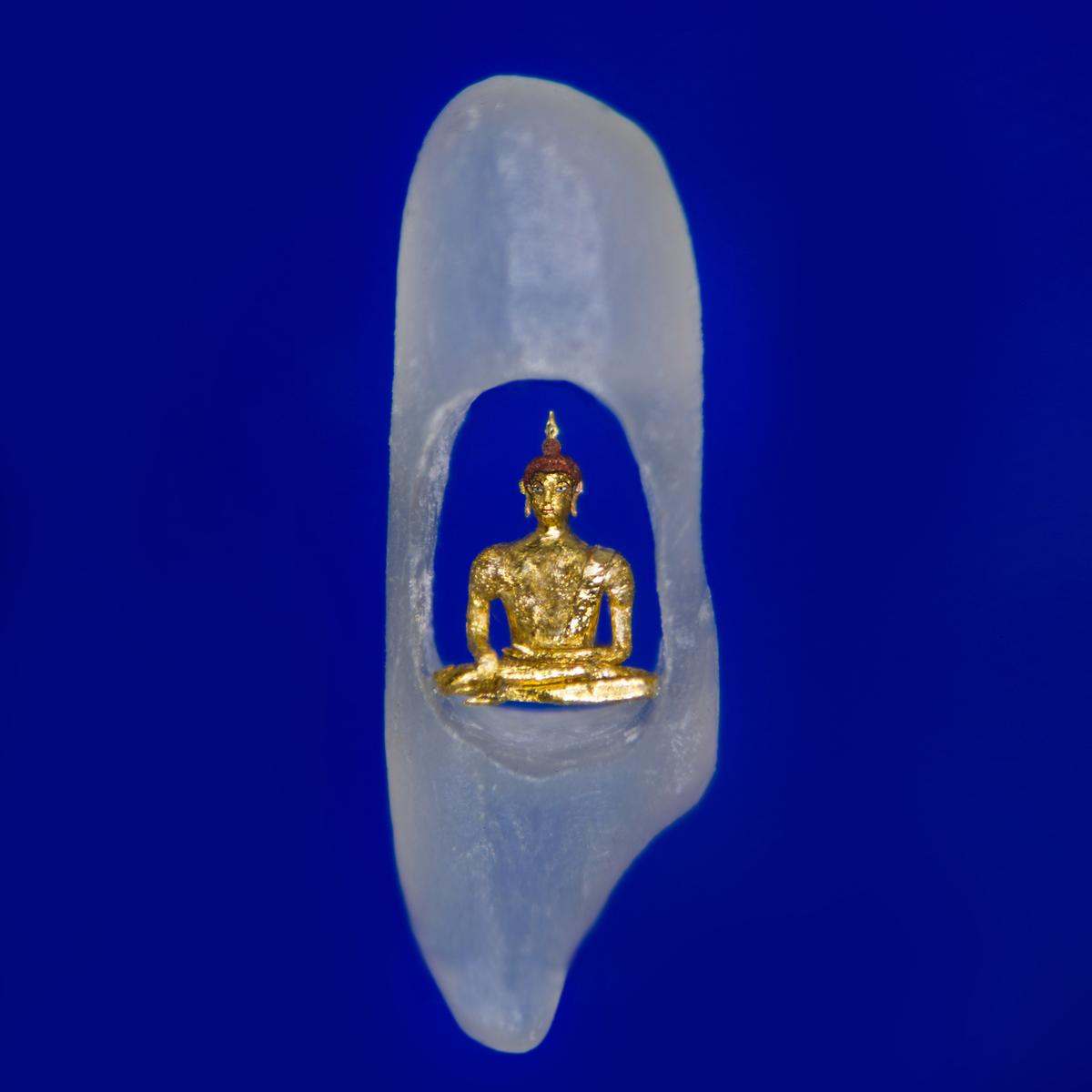 Gold Buddha. (Courtesy of <a href="https://www.willardwiganmbe.com/">Willard Wigan</a>)
