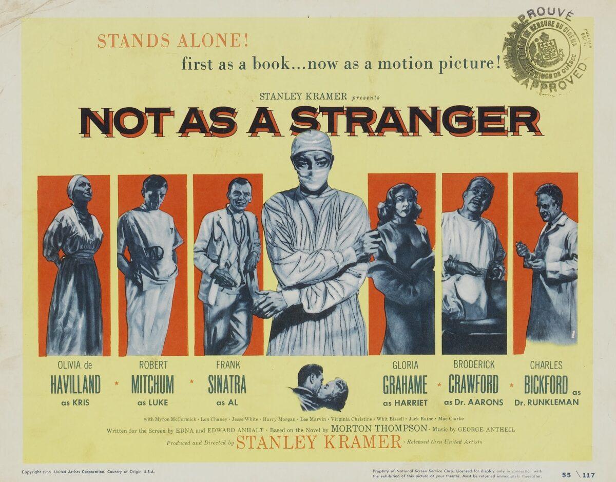Lobby card for the 1955 film "Not as a Stranger." (MovieStillsDB)