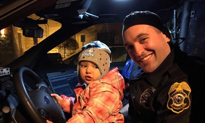Waukesha Police Department Officer Garret O'Boyle with daughter Gwen, approximately 2017. (Courtesy of Garret O'Boyle)