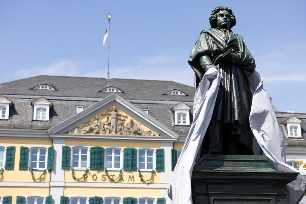 The Ludwig von Beethoven statue was unveiled in Bonn, Germany, on Aug. 14, 2022. (Andreas Rentz/Getty Images)