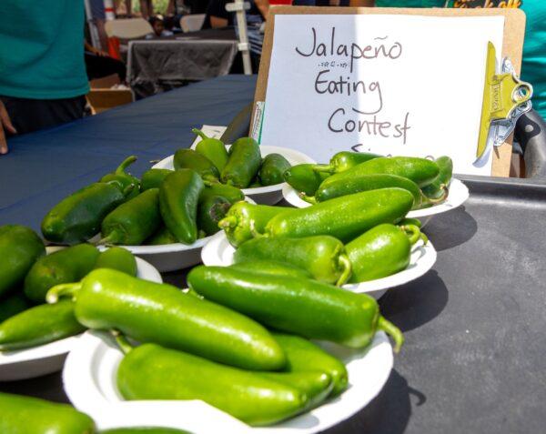 Jalapeño eating contest seen at the Tustin Street Fair & Cook-Off. (Courtesy of City of Tustin)