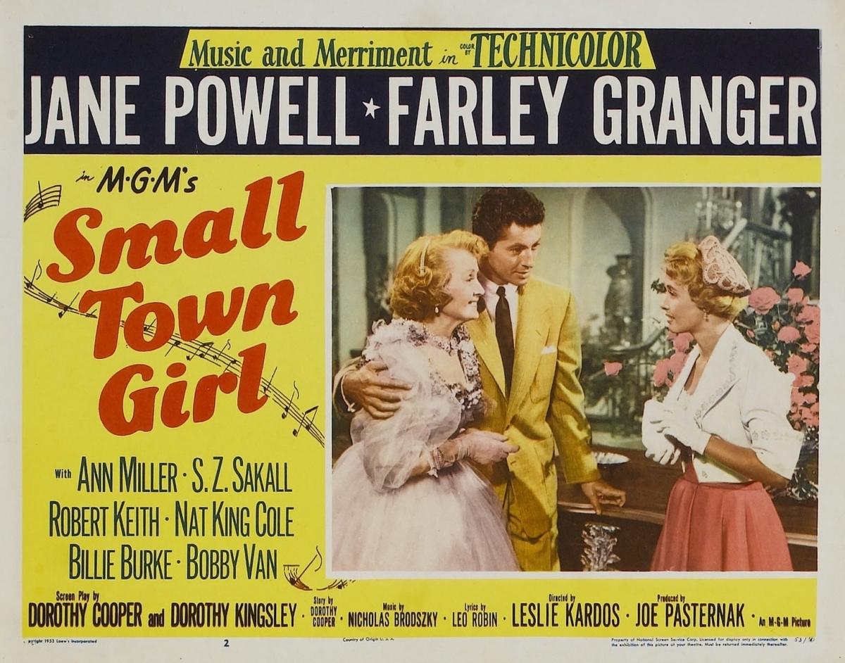 Cropped lobby card from "Small Town Girl" in 1953. (MovieStillsDB)
