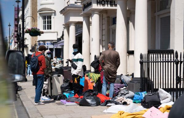 The scene outside the Comfort Inn hotel on Belgrave Road in Pimlico, central London, on June 2, 2023. (James Manning/PA Wire)