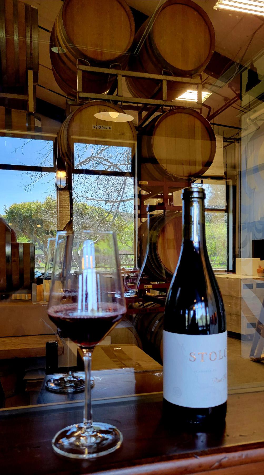 Wine-tasting at Stolo Vineyards and Winery completes a visit to Cambria, California. (Photo courtesy of Jim Farber)