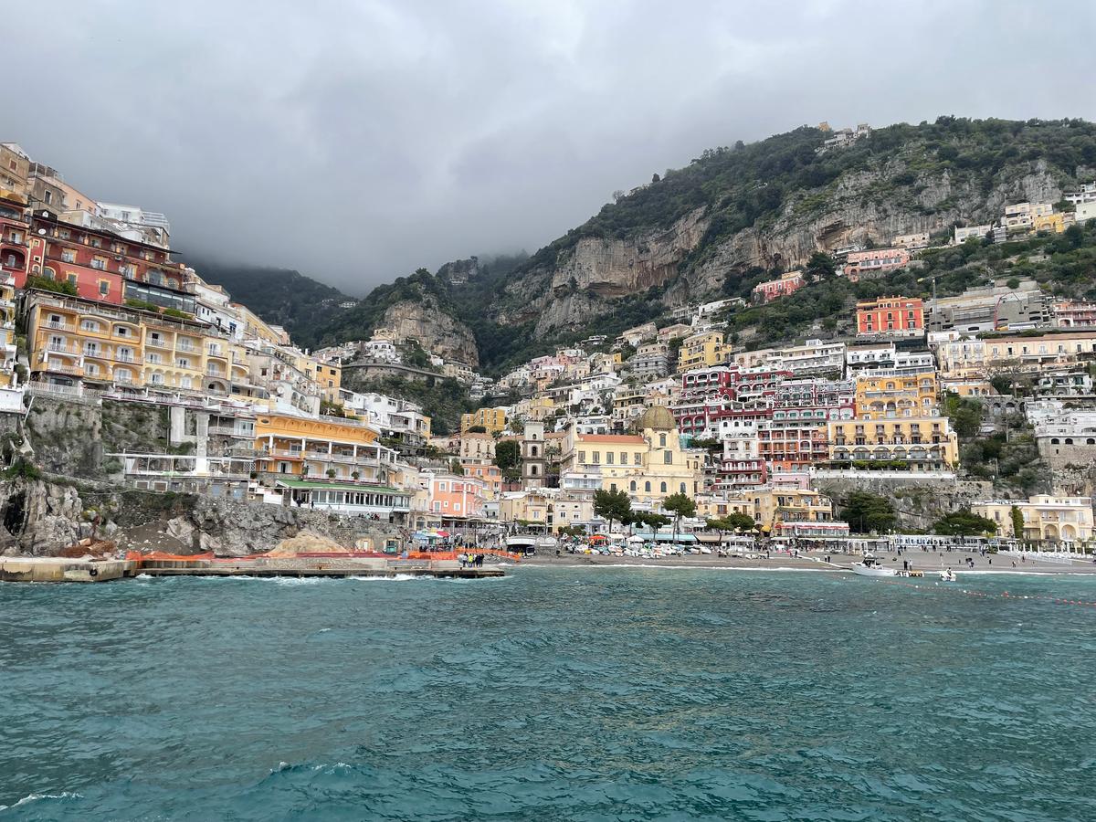 Positano, on Italy's rugged Amalfi Coast, from the sea. (Jess Fleming/Pioneer Press/TNS)